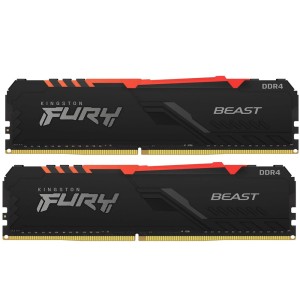 Kingston 16GB (2 x 8 GB) Fury Beast 3200MHZ DDR4 CL16 DIMM Dual Kit RGB  PC Ram